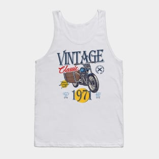 Vintage, Born 1971, Birthday, Classic Retro Motorbike Tank Top